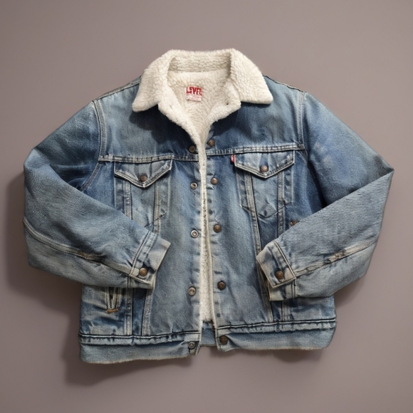 Levi's Other - Vintage 80s Levis Sherpa Denim Trucker Jacket (size 38R) Made in USA 70608 0216